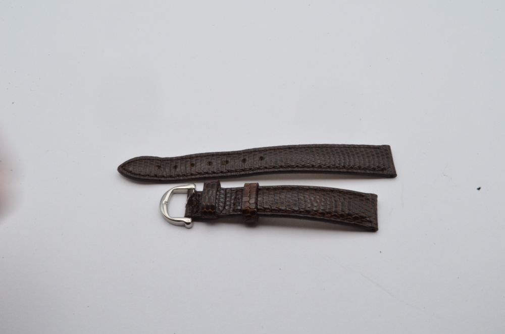 Bracelet De Montre Vintage Maurice Lacroix - Cuir Crocodile 14mm - Rouge - Occasion
