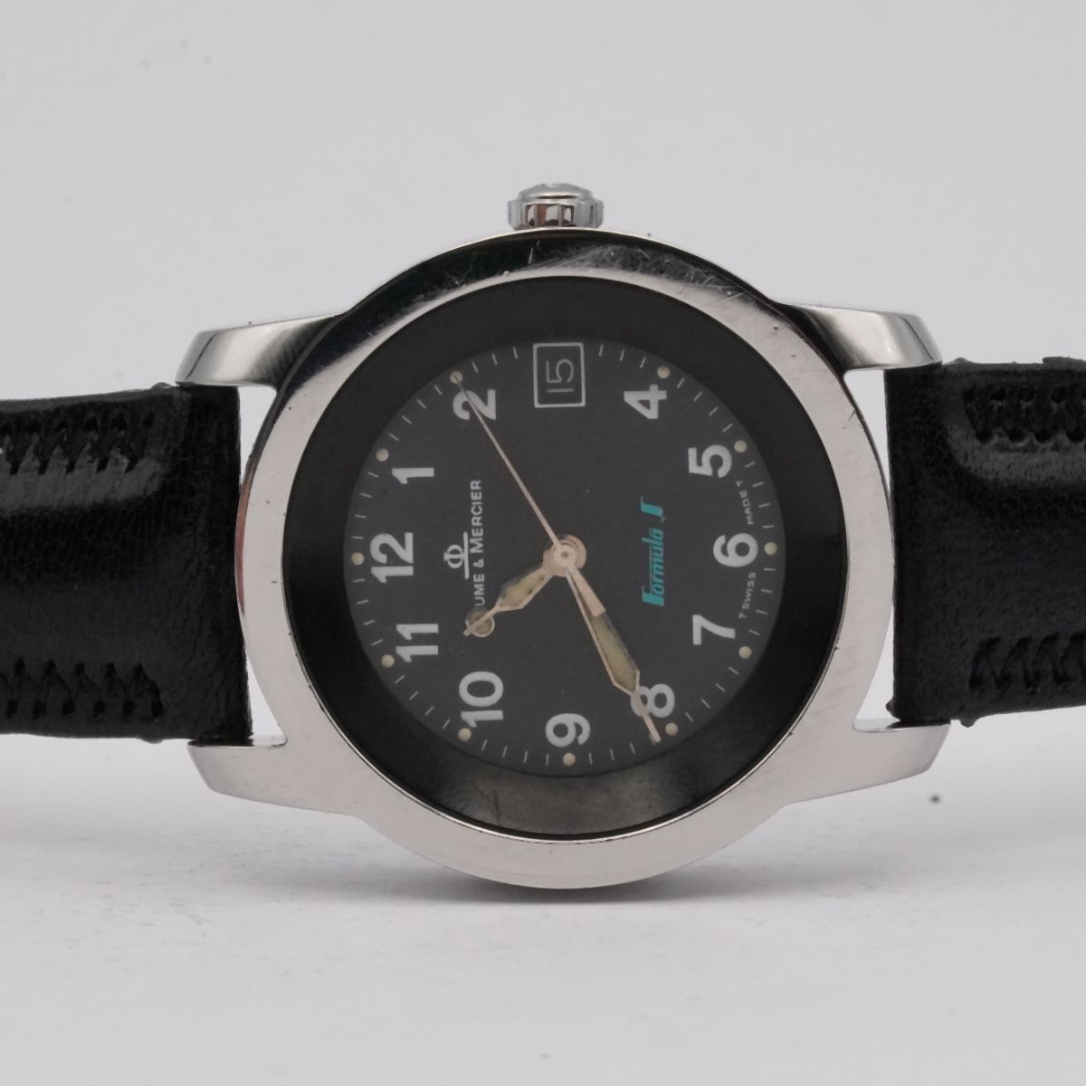 BAUME & MERCIER FORMULA 1 QUARTZ HERREN UHR 34MM STAHL VINTAGE 
