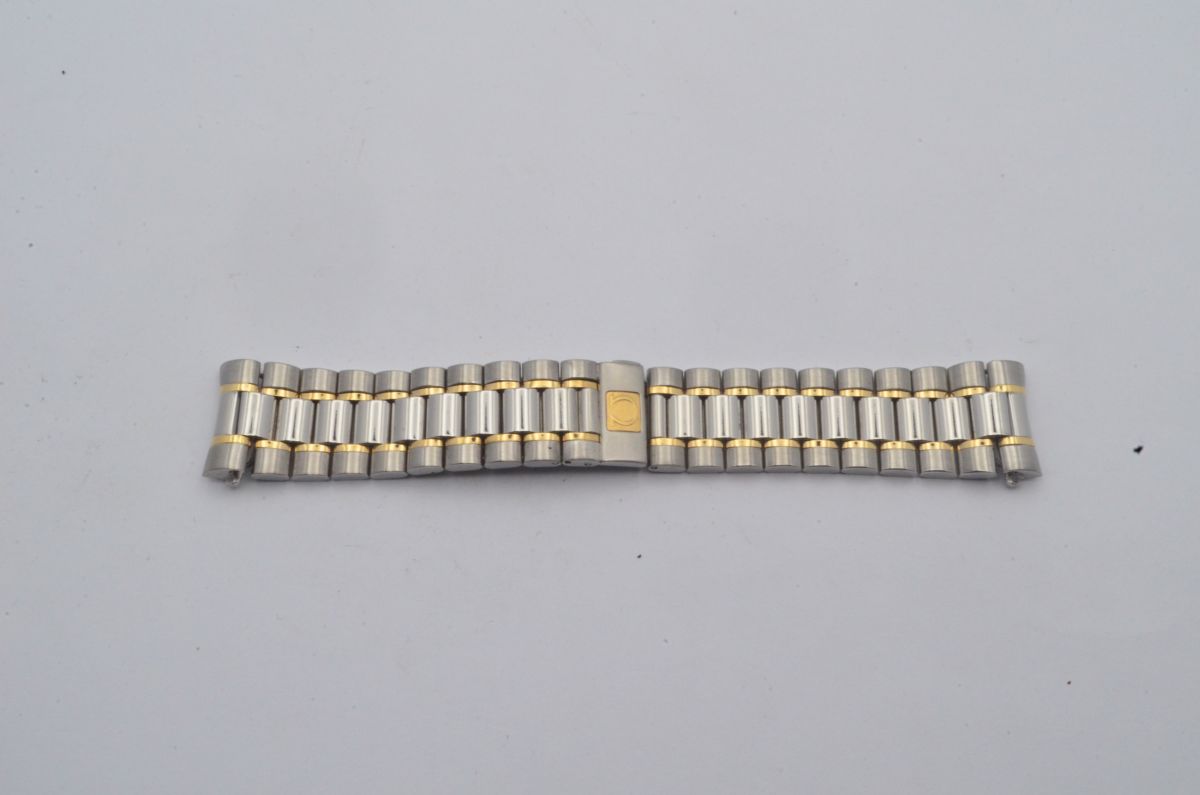 OMEGA SPEEDMASTER STAHL/GOLD ARMBAND 18MM BRACELET VINTAGE ZUSTAND