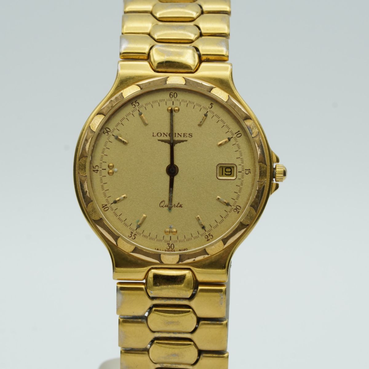 LONGINES Quartz ゴールド レザー 楽天市場】【ウォッチ】LONGINES ロンジン ゴールド文字盤 GP 革