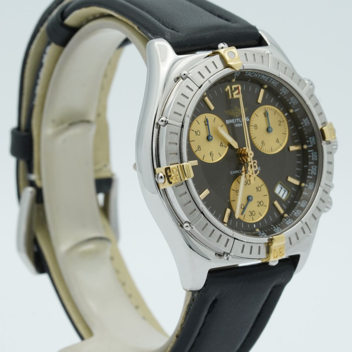 BREITLING SIRIUS CHRONO HERREN UHR STAHL GOLD B53011 QUARZ SCHWARZ BR045 Uhrenatelier Halle