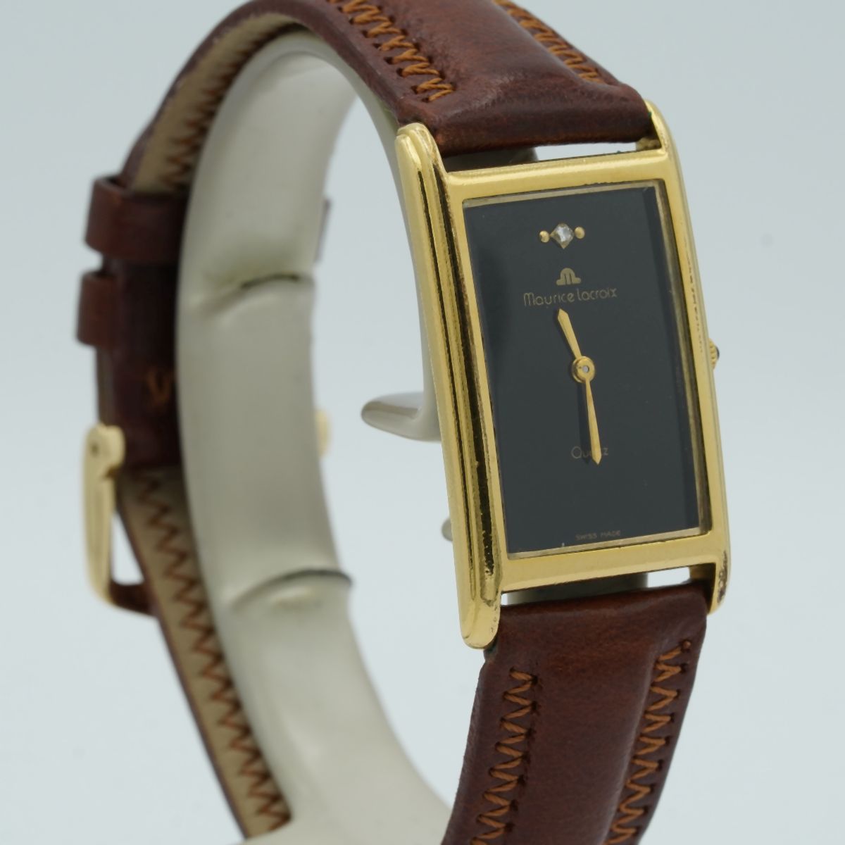 MAURICE LACROIX DAMEN UHR STAHL FIABA VINTAGE MIT LEDER BAND QUARZ  