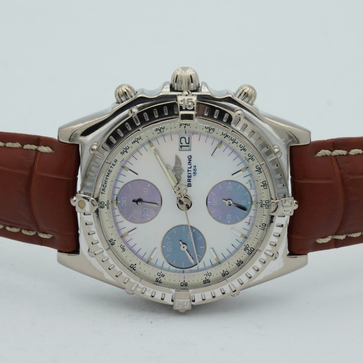 BREITLING CHRONOMAT J13050.1 HERREN Uhr 18K 750 WEISSGOLD VINTAGE 