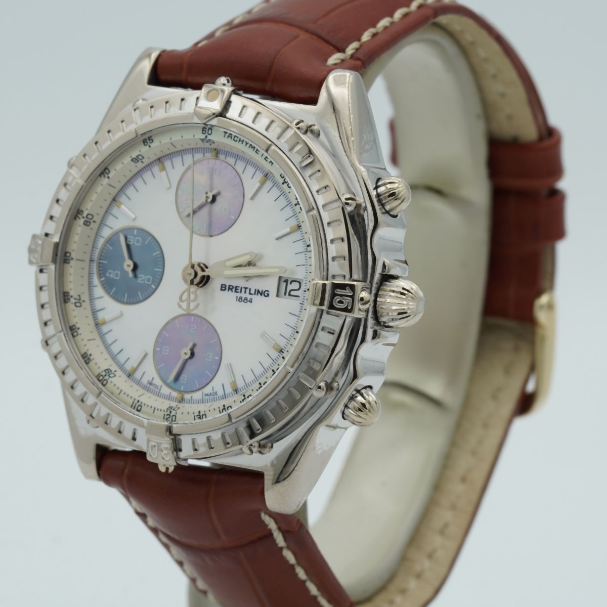 BREITLING CHRONOMAT J13050.1 HERREN Uhr 18K 750 WEISSGOLD VINTAGE 