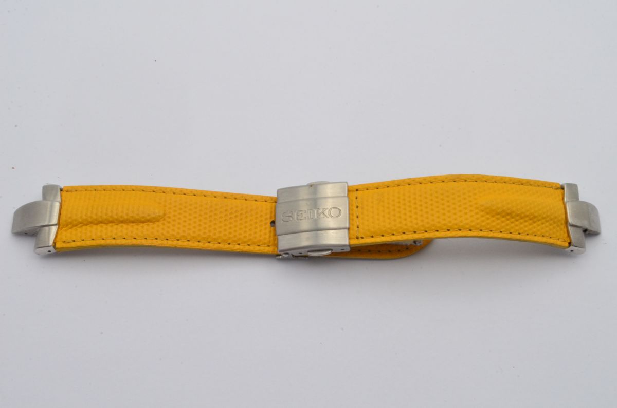 SEIKO LEDER ARMBAND 20MM MIT FALTSCHLIESSE 18MM GELB VINTAGE